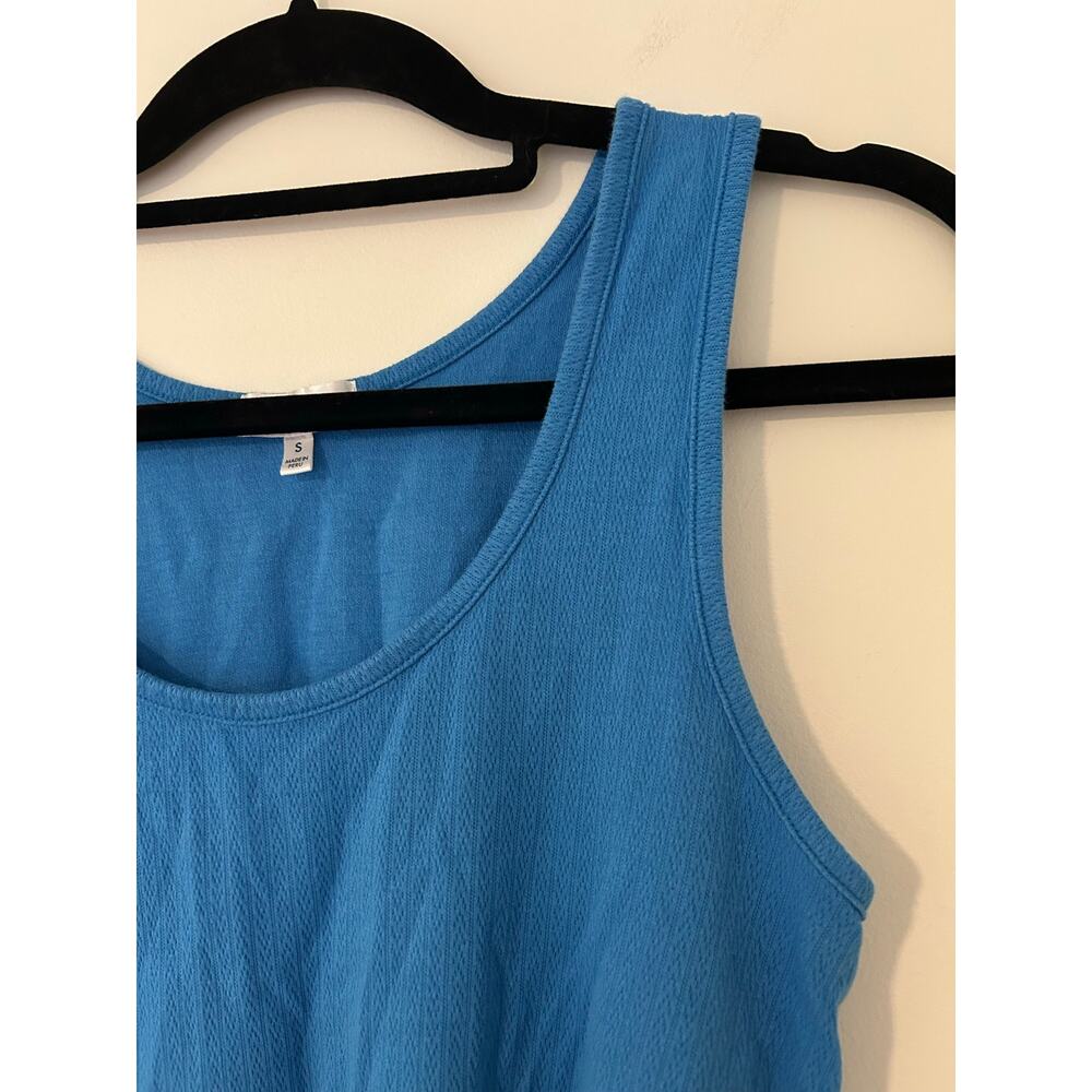 LAKE Pointelle Pajama Shorts Set Blue Tank Top Shorts 100% Pima Cotton GUC S - Picture 4 of 12